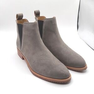 Nisolo Eva Everyday Chelsea Boot Grey Suede Leather Women's 9 Made in Mexico New